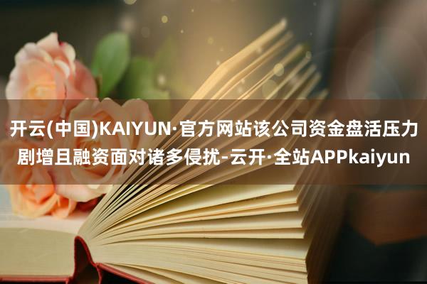 开云(中国)KAIYUN·官方网站该公司资金盘活压力剧增且融资面对诸多侵扰-云开·全站APPkaiyun