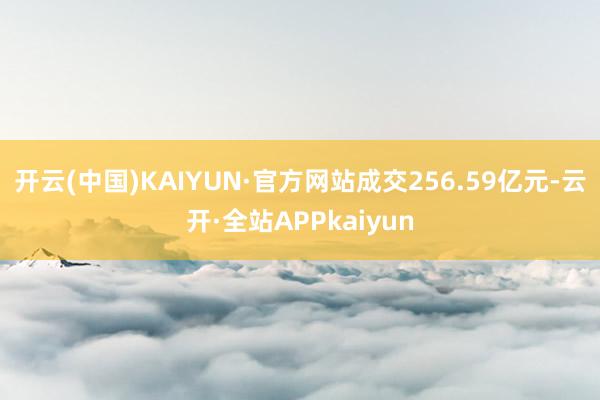 开云(中国)KAIYUN·官方网站成交256.59亿元-云开·全站APPkaiyun